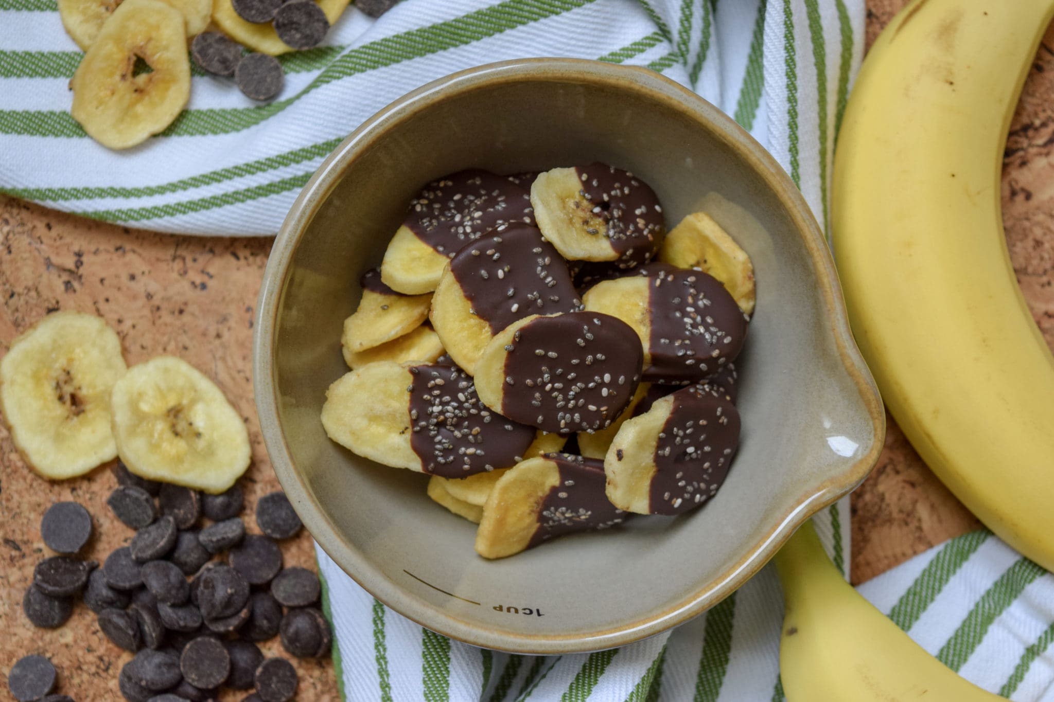Chocolate Banana Chips - premium crispy banana chips with rich chocolate coating